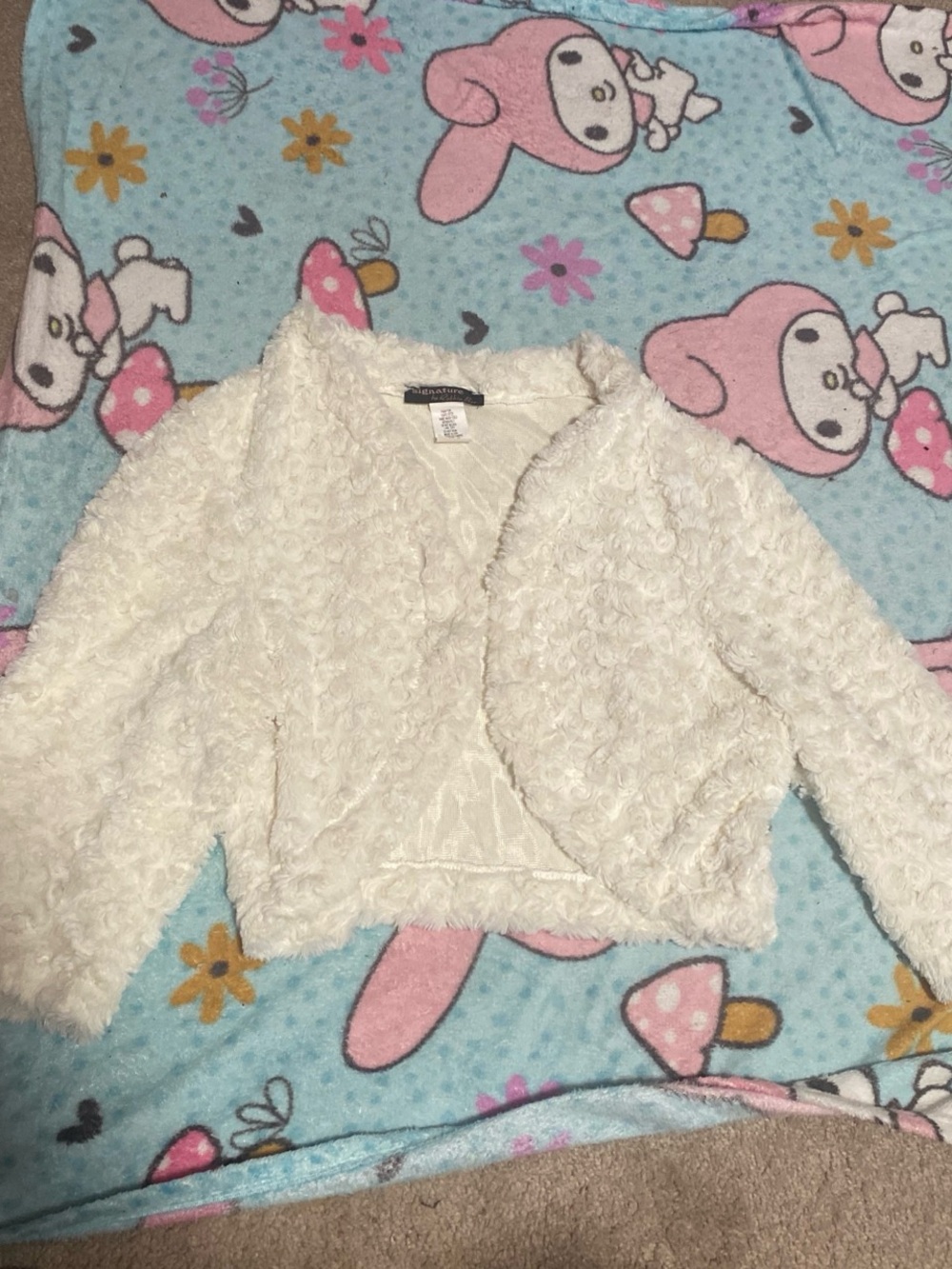 Robbie Bee Cream Faux Fur Shrug Cardigan